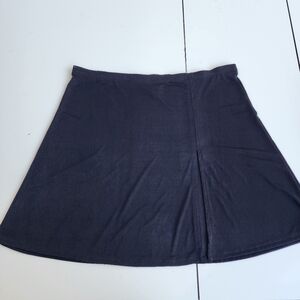 Pacific Beach Black Stretch Mini Pleated Swimwear Skirt Cover-Up Front Slit XL